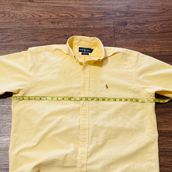 Vintage Ralph Lauren Short Sleeve Button Down Casual Cotton Shirt Yellow Medium - Picture 9 of 12